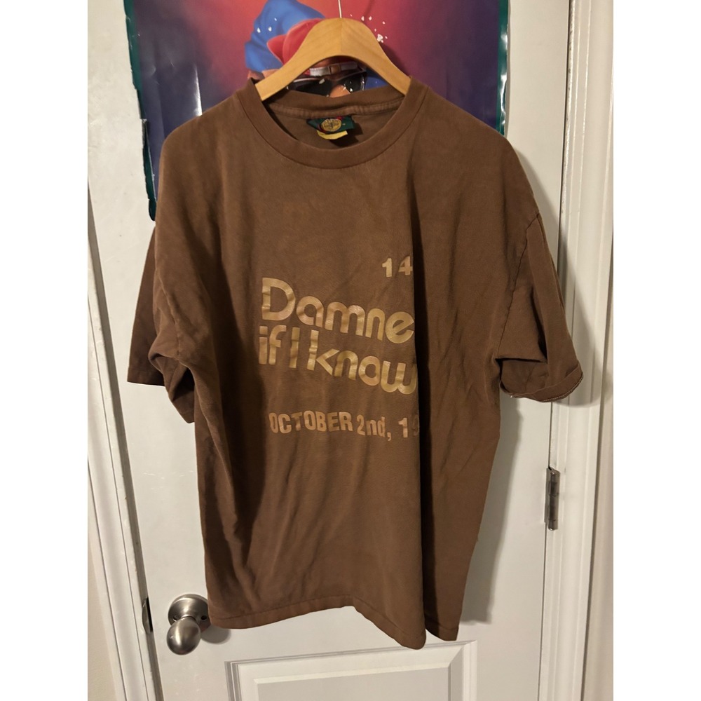 Vintage 1993 Jostens Sportswear T-Shirt XL Brown Damned If I Know Single Stitch